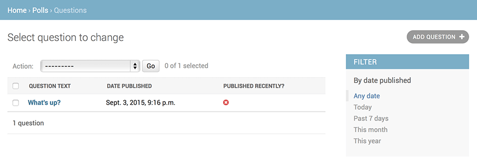 Страница списка опросов, обновленная